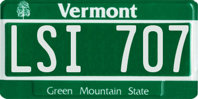 VT license plate LSI707