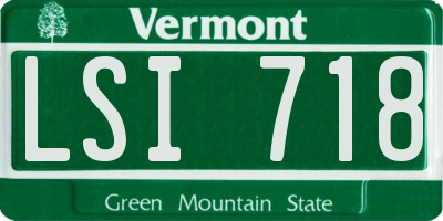 VT license plate LSI718
