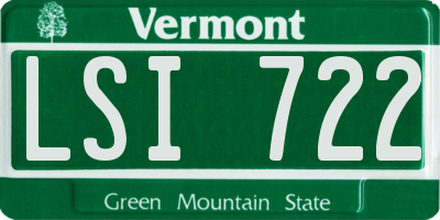 VT license plate LSI722
