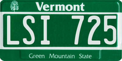 VT license plate LSI725