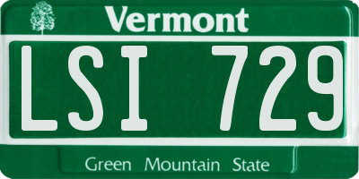 VT license plate LSI729
