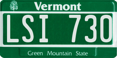 VT license plate LSI730