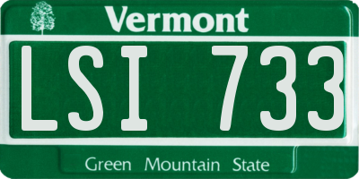 VT license plate LSI733