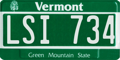 VT license plate LSI734