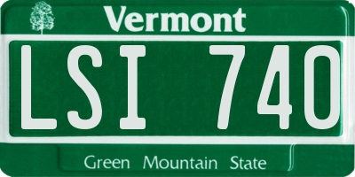 VT license plate LSI740