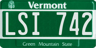 VT license plate LSI742