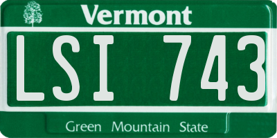 VT license plate LSI743