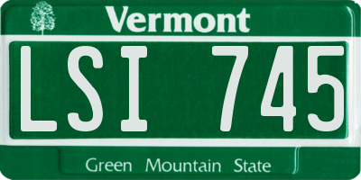 VT license plate LSI745