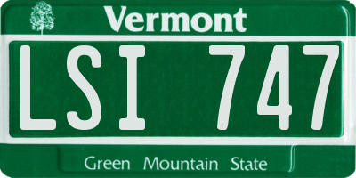 VT license plate LSI747