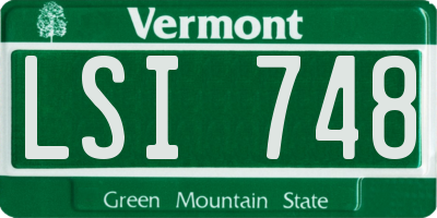 VT license plate LSI748