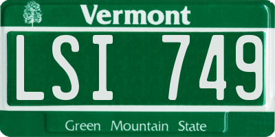 VT license plate LSI749