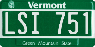 VT license plate LSI751