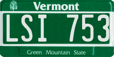VT license plate LSI753