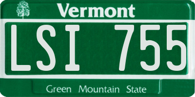 VT license plate LSI755