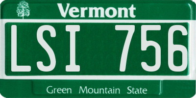 VT license plate LSI756