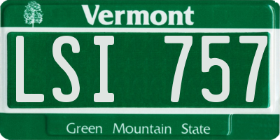 VT license plate LSI757