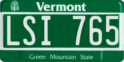 VT license plate LSI765