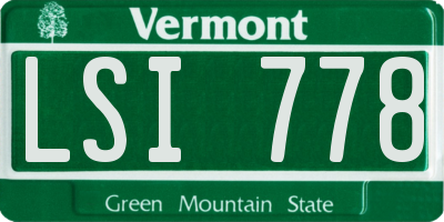 VT license plate LSI778