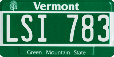 VT license plate LSI783