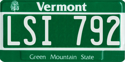 VT license plate LSI792