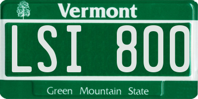 VT license plate LSI800