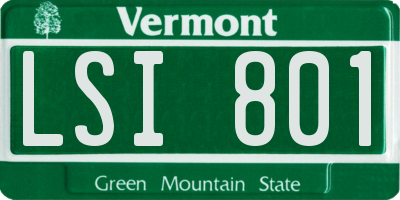 VT license plate LSI801