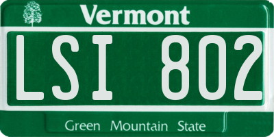 VT license plate LSI802