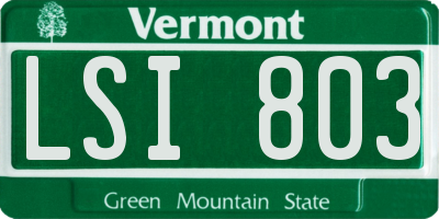 VT license plate LSI803