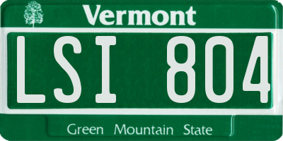 VT license plate LSI804