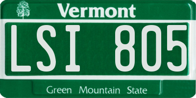 VT license plate LSI805