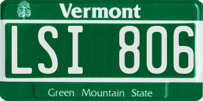 VT license plate LSI806