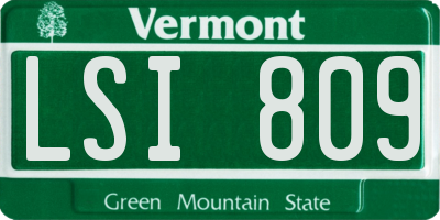 VT license plate LSI809