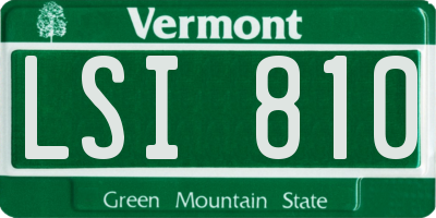 VT license plate LSI810