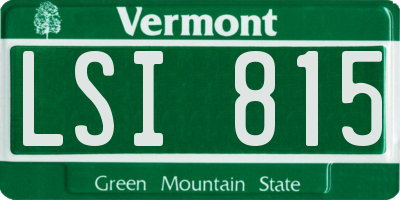 VT license plate LSI815