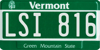 VT license plate LSI816