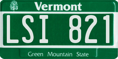 VT license plate LSI821