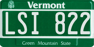 VT license plate LSI822
