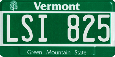 VT license plate LSI825