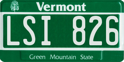 VT license plate LSI826