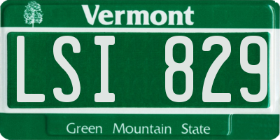 VT license plate LSI829