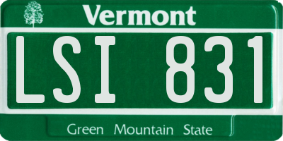 VT license plate LSI831