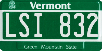 VT license plate LSI832