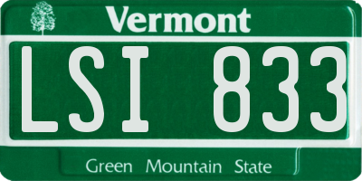 VT license plate LSI833