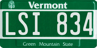 VT license plate LSI834