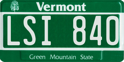 VT license plate LSI840
