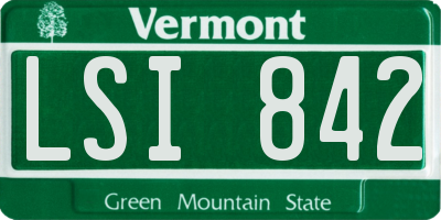 VT license plate LSI842