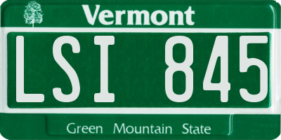 VT license plate LSI845