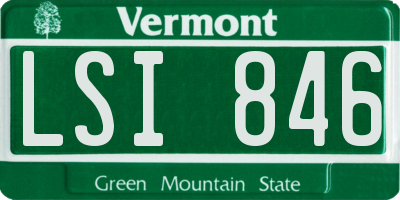 VT license plate LSI846