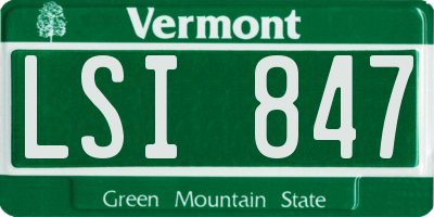 VT license plate LSI847