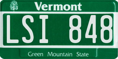 VT license plate LSI848